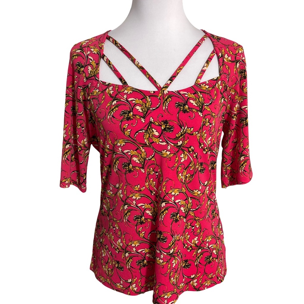 BOLD elements Pink Yellow Floral Blouse